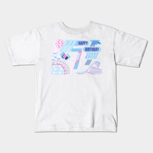 Happy birthday 7 years old, text design Kids T-Shirt